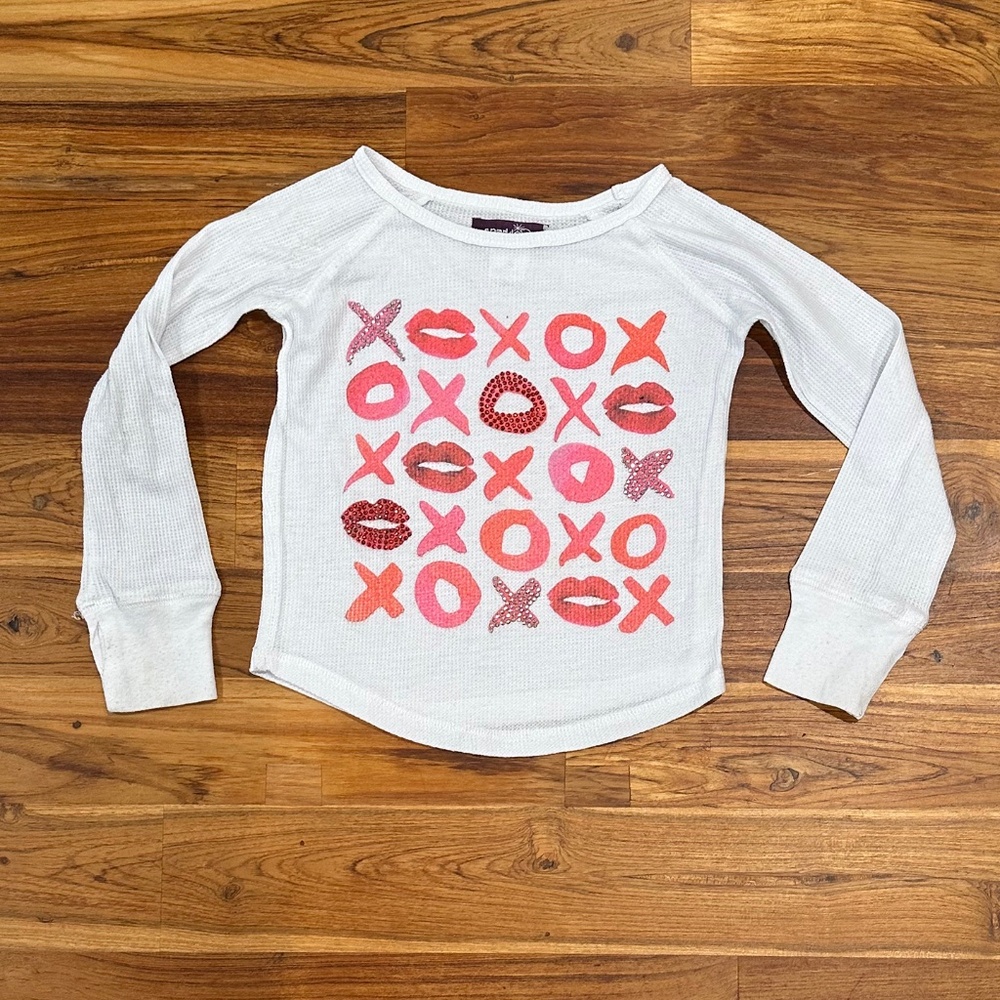 Kids Sparkle by Stoopher XOXO Thermal Long Sleeve Tee Size 4